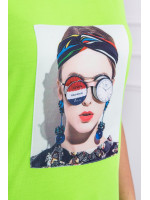 Palaidinė su moters aplikacija (Žalia) (Neoninė)