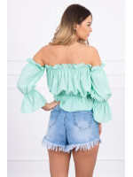 Atvirų pečių palaidinė (Mėtos)