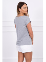 Palaidinė su lūpų aplikacija (Pilka)