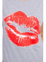 Palaidinė su lūpų aplikacija (Pilka)