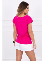 Palaidinė su lūpų aplikacija (Fuksijos)