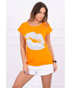 Palaidinė su lūpų aplikacija (Oranžinė)