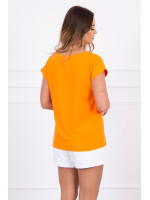 Palaidinė su lūpų aplikacija (Oranžinė)