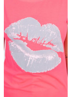 Palaidinė su lūpų aplikacija (Rožinė) (Neoninė)