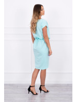 Suknelė su asimetrišku priekiu ir dirželiu (Mėtos)