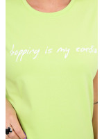 Palaidinė Shopping is my cardio (Šviesi) (Žalia)
