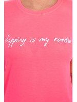 Palaidinė Shopping is my cardio (Rožinė) (Neoninė)