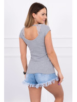 Palaidinė su nėriniais (Pilka)