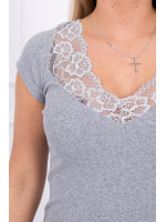 Palaidinė su nėriniais (Pilka)