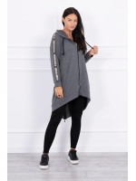 Megztinis su užtrauktuku nugaroje (Šviesi grafito)