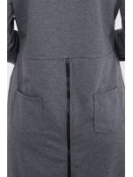 Megztinis su užtrauktuku nugaroje (Šviesi grafito)