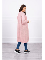 Ilgas megztas kardiganas (Rožinė)