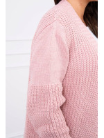 Ilgas megztas kardiganas (Rožinė)