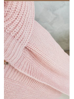 Ilgas megztas kardiganas (Rožinė)
