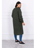 Ilgas megztas kardiganas (Chaki)