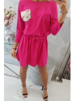 Suknelė su blizgančia kišene (Fuksijos)