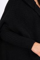 Megztinis su gobtuvu ir ilgomis rankovėmis (Juoda)