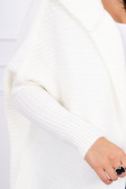 Megztinis su gobtuvu ir ilgomis rankovėmis (Balta)