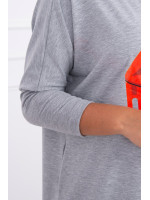 Palaidinė su 3/4 rankovėmis „Kiss“ (Pilka)