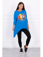 Palaidinė su 3/4 rankovėmis „Kiss“ (Mėlyna)