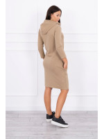 Suknelė su gobtuvu ir kišenėmis (Šviesiai ruda)