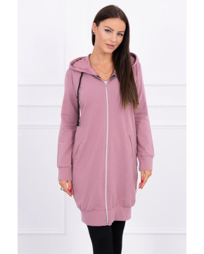 Ilgas bliuzonas - suknelė su gobtuvu ir užtrauktuku (Tamsiai rožinė) Ilgas bliuzonas - suknelė su gobtuvu ir užtrauktuku (Tamsiai rožinė)