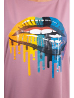 Palaidinė su 3/4 rankovėmis „Kiss“ (Tamsi rožinė)