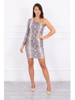 Snake print dress (Smėlio spalva)
