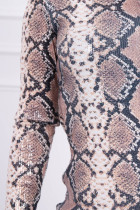 Snake print dress (Smėlio spalva)