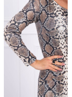 Snake print dress (Khaki)
