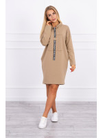 Suknelė su juostele priekyje (Šviesiai ruda)