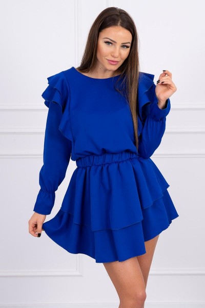 Suknelė su vertical flounces (Mėlyna)