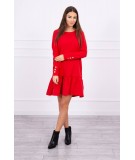 Suknelė su plaėjančiu sijonu ir sagutėmis (Raudona)