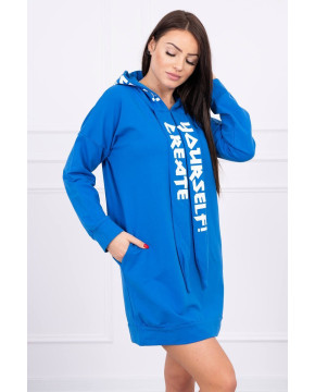 Suknelė su gobtuvu Oversize (Mėlyna) Suknelė su gobtuvu Oversize (Mėlyna)