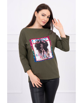 Palaidinė su aplikacija American Girl (Khaki) Palaidinė su aplikacija American Girl (Khaki)