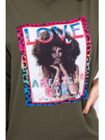 Palaidinė su aplikacija American Girl (Khaki)