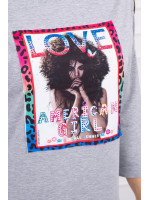 Palaidinė su aplikacija American Girl (Pilka)