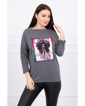 Palaidinė su aplikacija American Girl (Grafito) Palaidinė su aplikacija American Girl (Grafito)