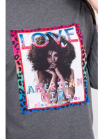 Palaidinė su aplikacija American Girl (Grafito)