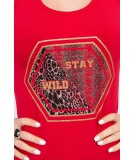 Palaidinė su Stay Wild užrašu (Raudona)