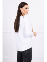 Palaidinė su aplikacija 3D ir dekoratyvinėmis bumbulu (Balta)