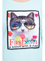 Palaidinė su 3D katino aplikacija (Mėtos)