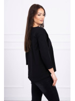 Palaidinė su 3D katino aplikacija (Juoda)