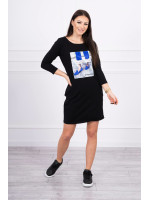 Suknelė su aplikacija (Juoda)