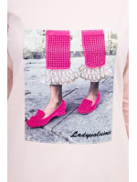 Suknelė su aplikacija 3D kurioje akmenukai (Šviesiai) (Rožinė)