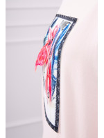 Palaidinė su flamingo aplikacija 3D (Šviesiai) (Rožinė)