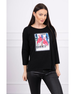 Palaidinė su flamingo aplikacija 3D (Juoda) Palaidinė su flamingo aplikacija 3D (Juoda)