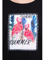 Palaidinė su flamingo aplikacija 3D (Juoda)