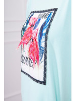 Palaidinė su flamingo aplikacija 3D (Mėtos)