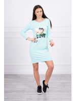 Suknelė su užrašu LOVE (Mėtos)